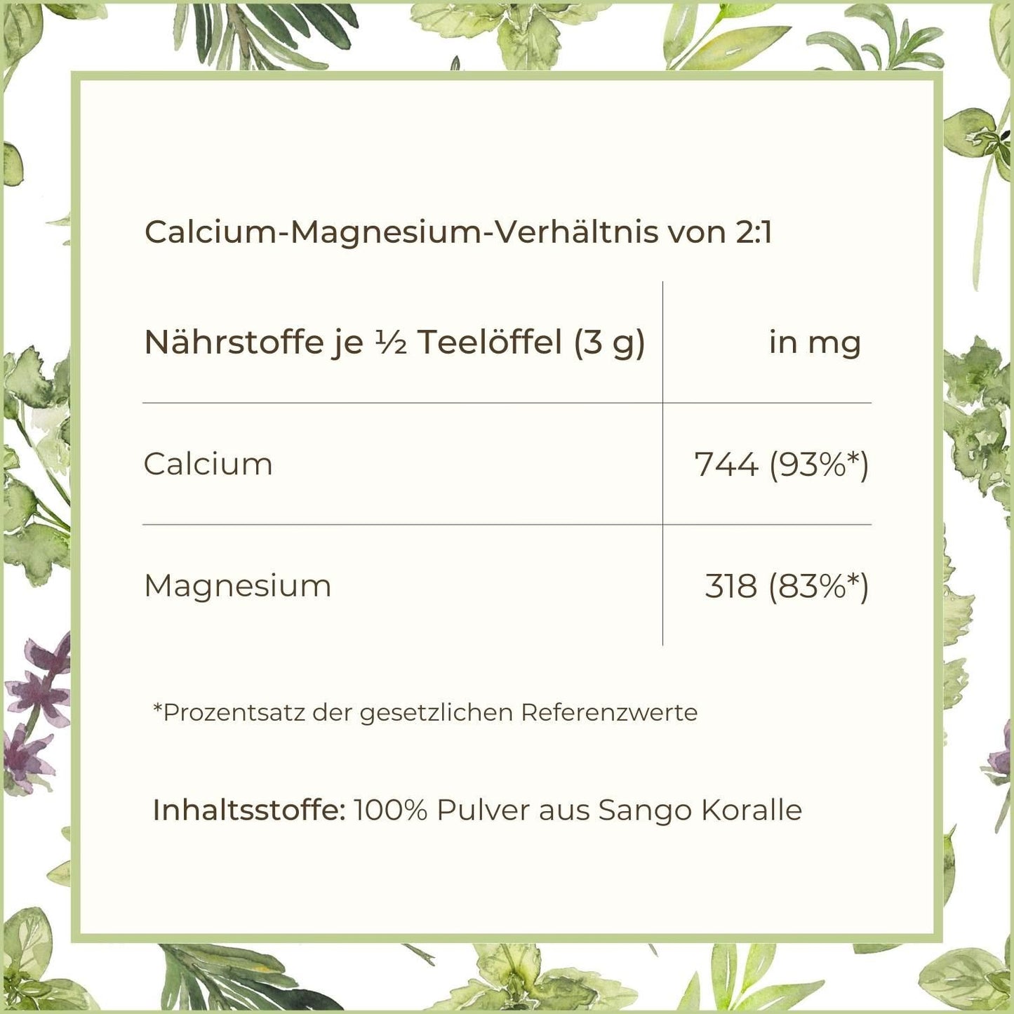 Calcium Magnesium in Sango Meereskoralle | Naturstoff