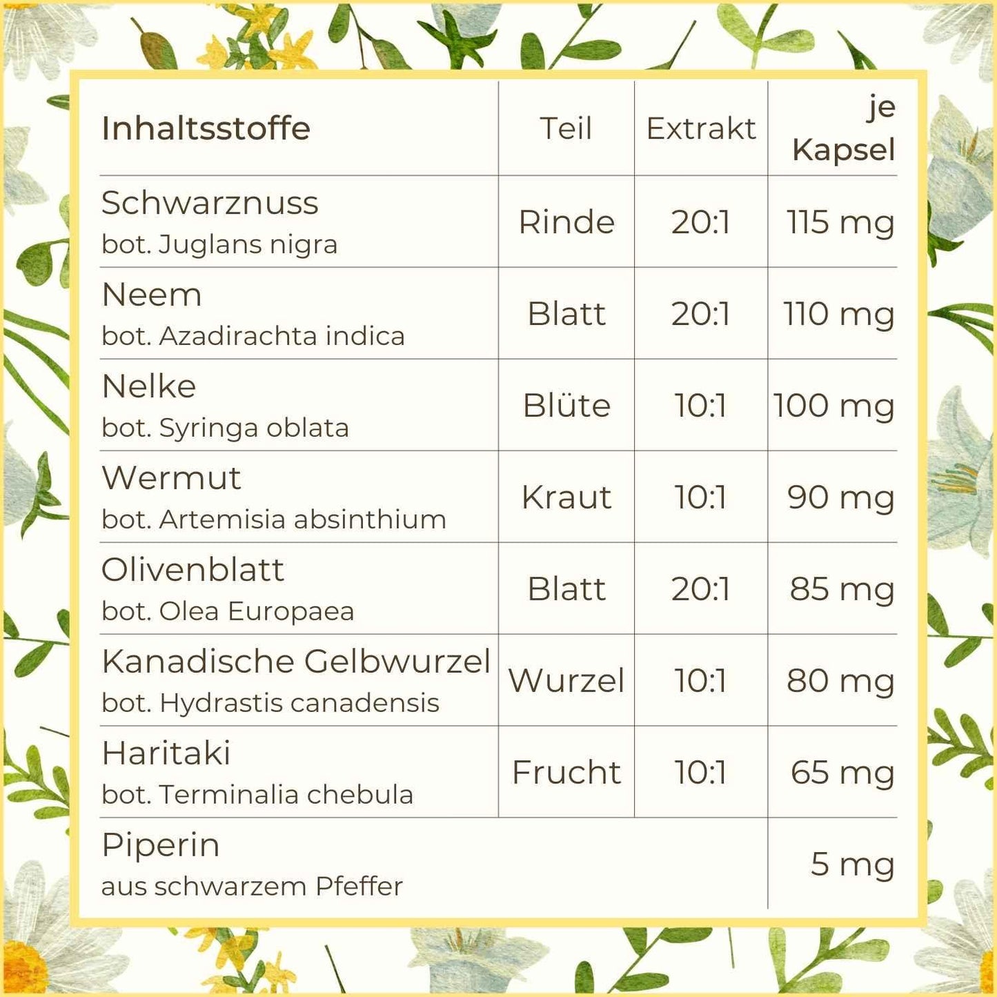 Darmrein Darmgesundheit Kapseln Inhaltsstoffe | Naturstoff