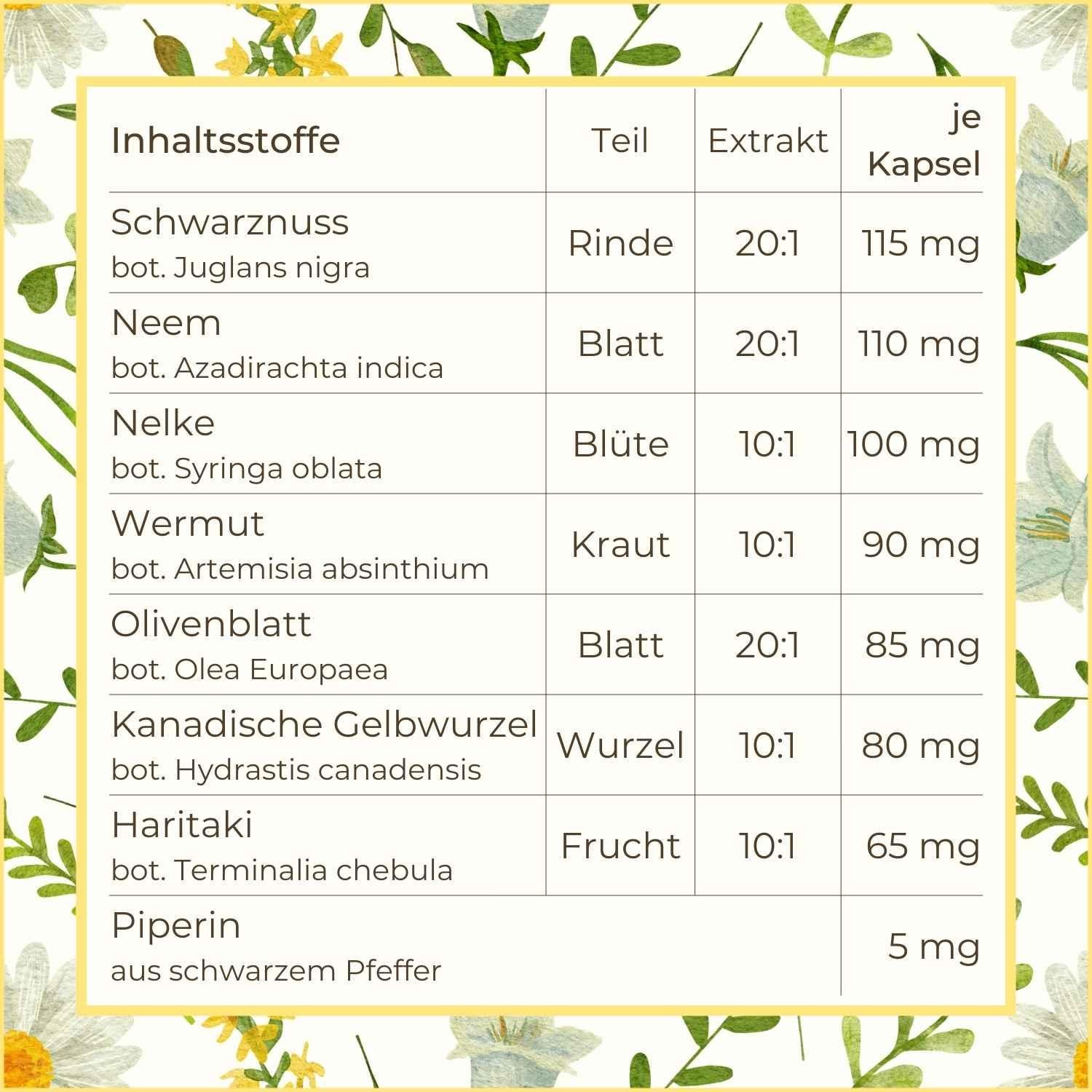 Darmrein Darmgesundheit Kapseln Inhaltsstoffe | Naturstoff