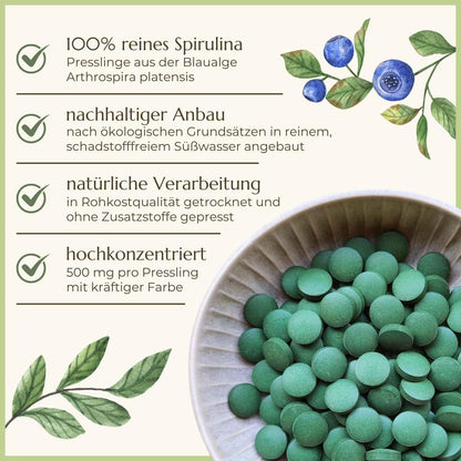Eigenschaften von Spirulina Presslinge Naturstoff