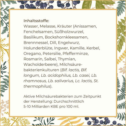 Inhaltsstoffe Volldeklaration Kräutertrunk | Naturstoff