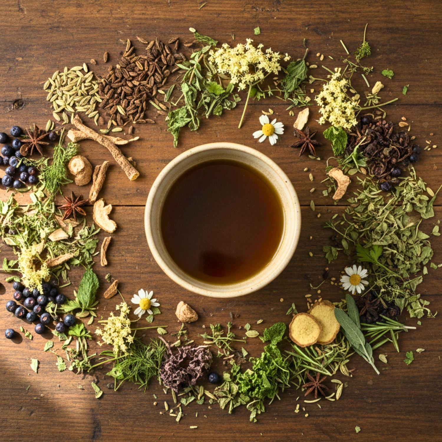 Kräutertrunk mit enthaltenen Kräutern | Naturstoff