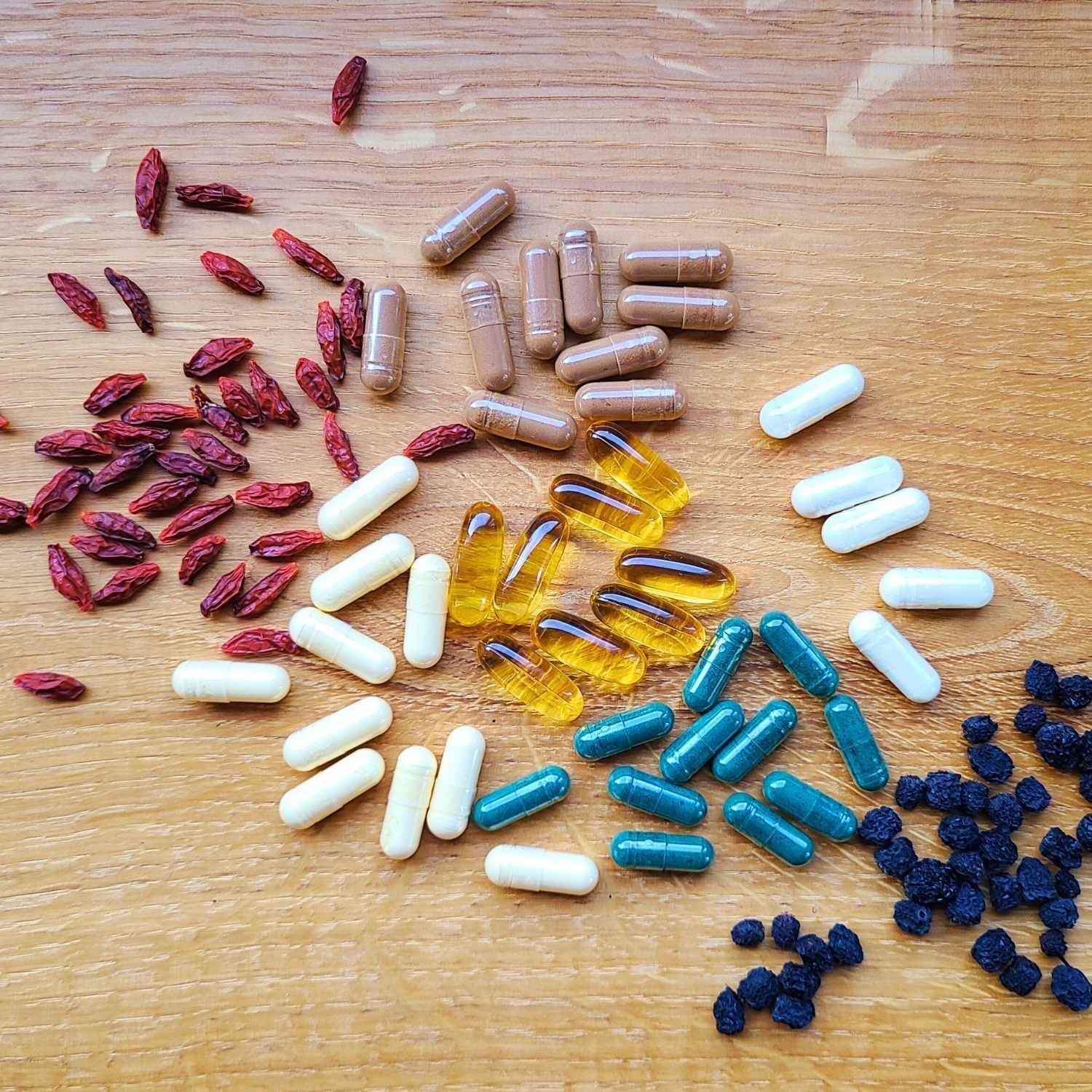 Mittelchen fuer Dich und Mich Kapseln Omega 3 und andere Nahrungsergänzungsmittel | Naturstoff