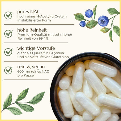 Eigenschaften der NAC Kapseln aufgelistet | NAC