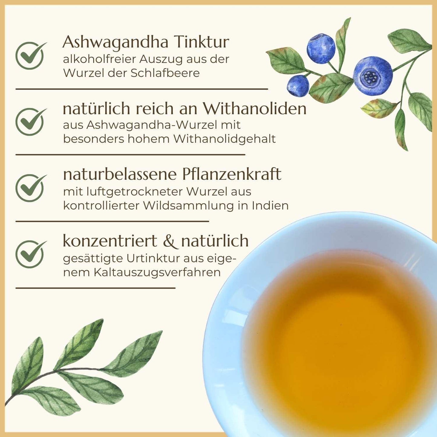 Premiumqualität Ashwagandha Tinktur | Naturstoff