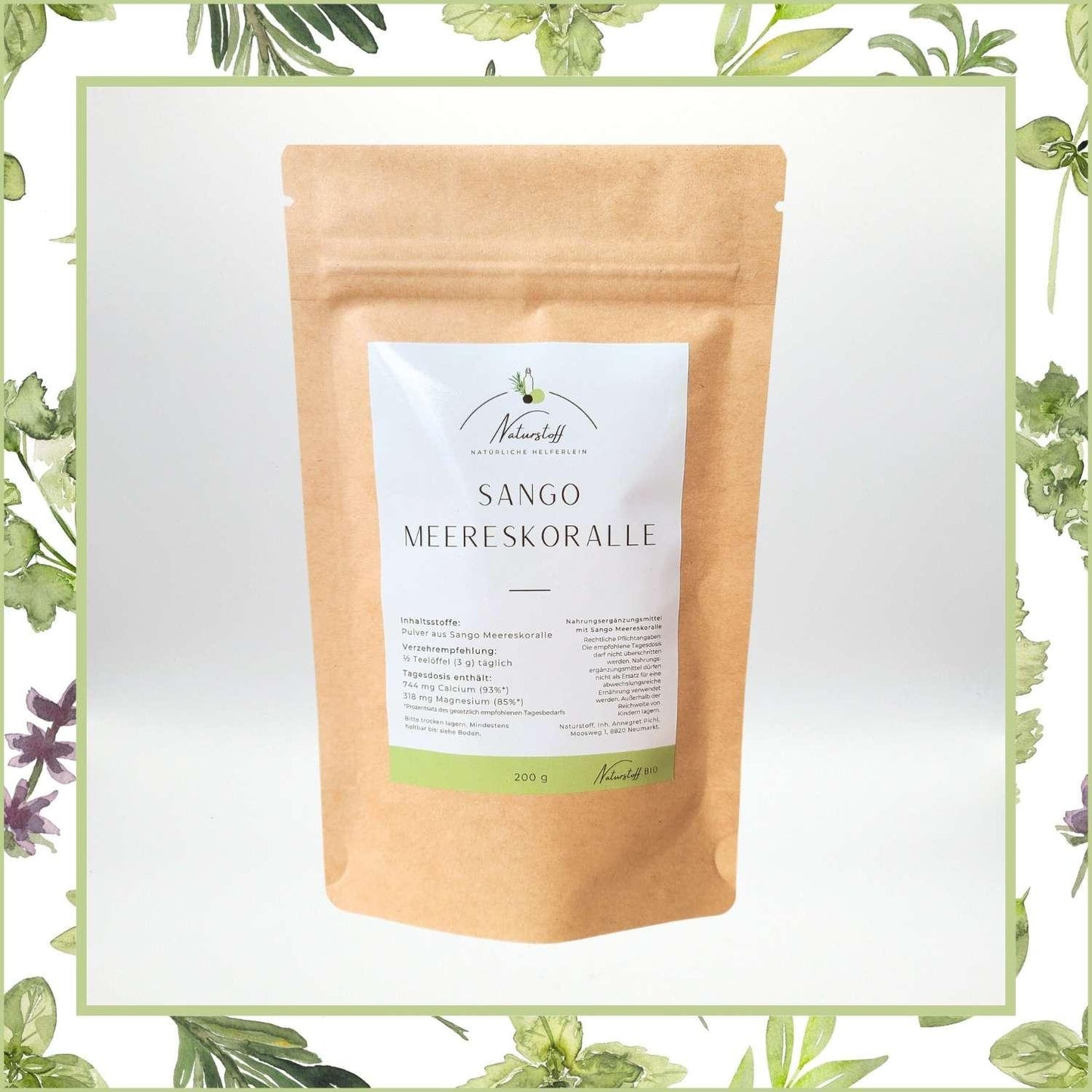 Sango Meereskoralle Pulver mit Kalzium und Magnesium | Naturstoff