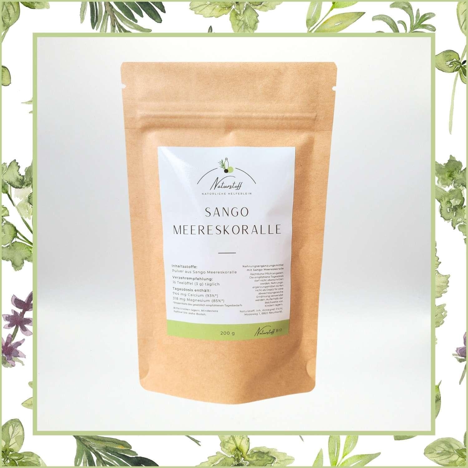 Sango Meereskoralle Pulver mit Kalzium und Magnesium | Naturstoff