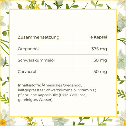 Zusammensetzung Oreganoöl Kapseln von Naturstoff